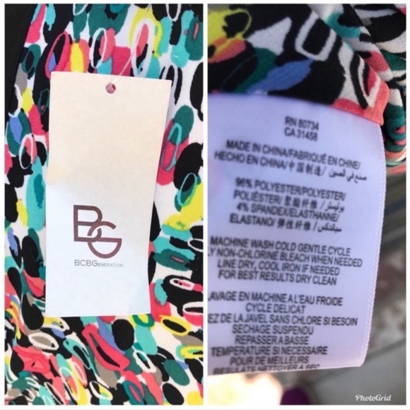 BCBGeneration Multicolor Bubble Hem Short Sleeve Dress Size S - Picture 7 of 7